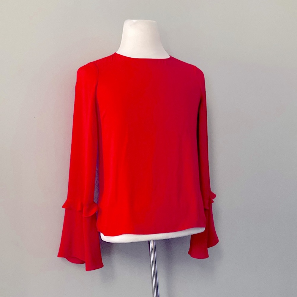Rebecca Minkoff Red Bell Sleeve Blouse